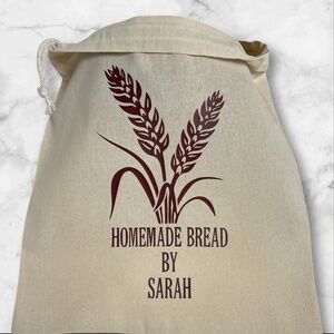 Personalized Cotton Bread Bag, Reusable Muslin Bread Storage, Homemade Bread Bag